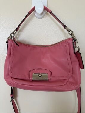 COACH Kristin Vintage Pink Leather Shoulder Crossbody Hobo Bag Purse F22308